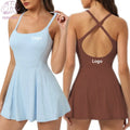 New Custom Logo Tennis for Women Dress Sportswear Gym Sets Plus Size Sports Dress with Pocket