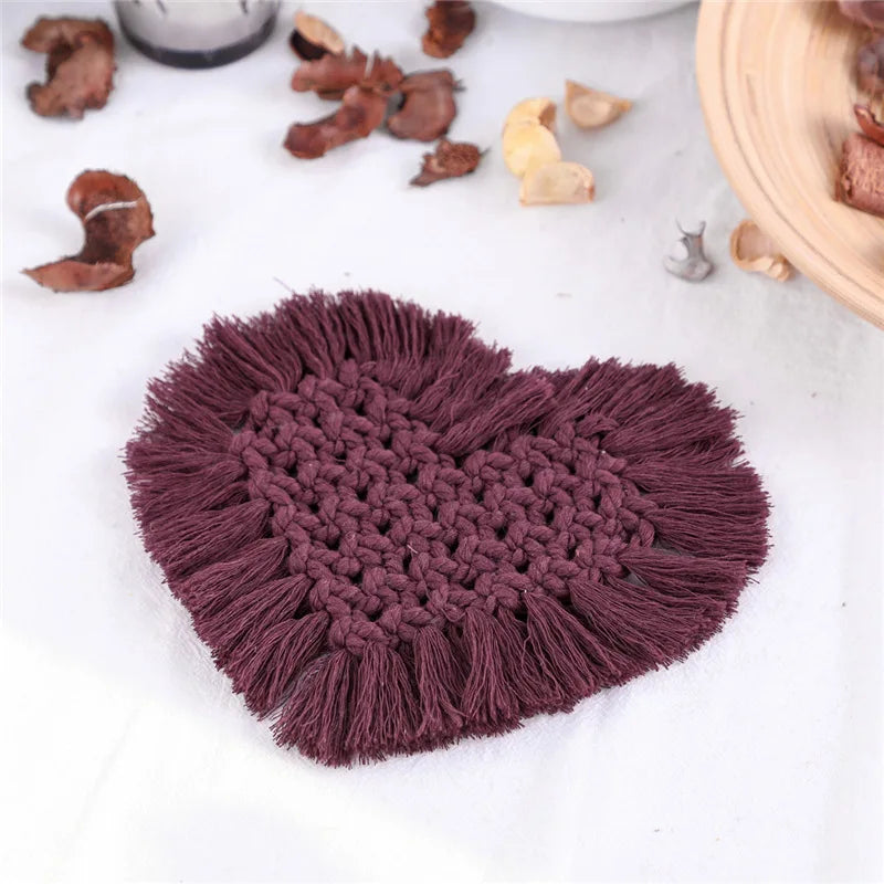 Newly Designed Small Custom Crochet Cotton Flower Coasters Set Elegant Handmade Macrame coaster