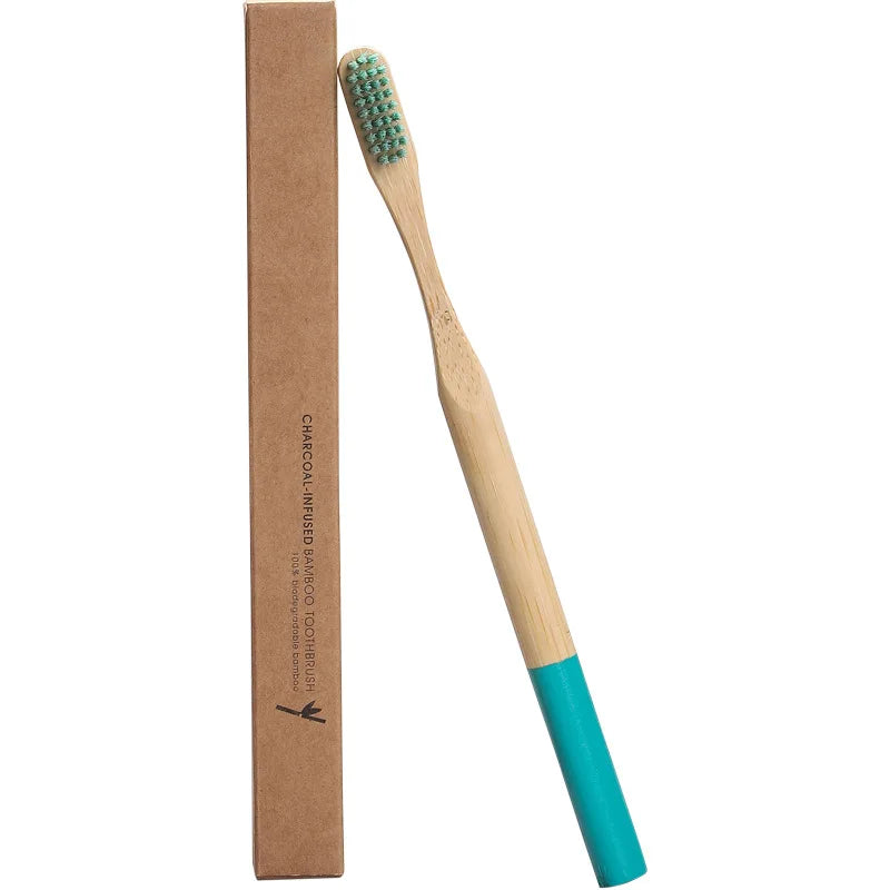 Eco Friendly  Bamboo Toothbrush Round Handle Spiral Bristle Round Bamboo Toothbrush