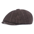 Wholesale Stripped Men's Beret Hat 8 Panels Newsboy Cap for Casual & Sports for Autumn Winter Painter