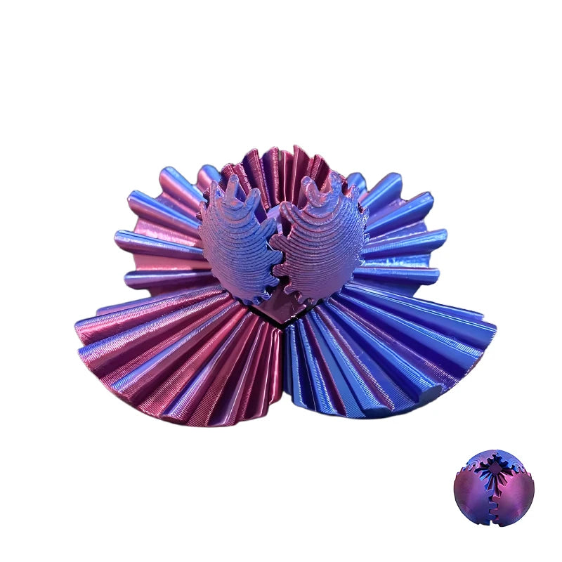 3D Printed Gear Ball Spin Ball Gear Stress Relief Model Toys Plastic Kids Gift 3D Printed Gear Mini Spinning Ball Toy