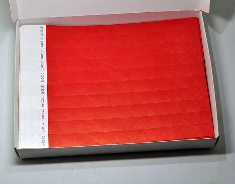 1070D Thick Tyvek Wristbands - Printable Waterproof Disposable ID Bracelets with Box for Security & Events