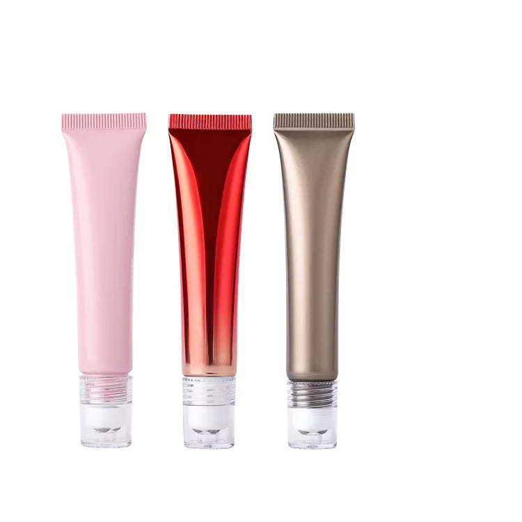 20g 50 ml Plastic Eye Cream Squeeze Tube with Three Roller Ball Stainless Steel Ball Applicator for Massage