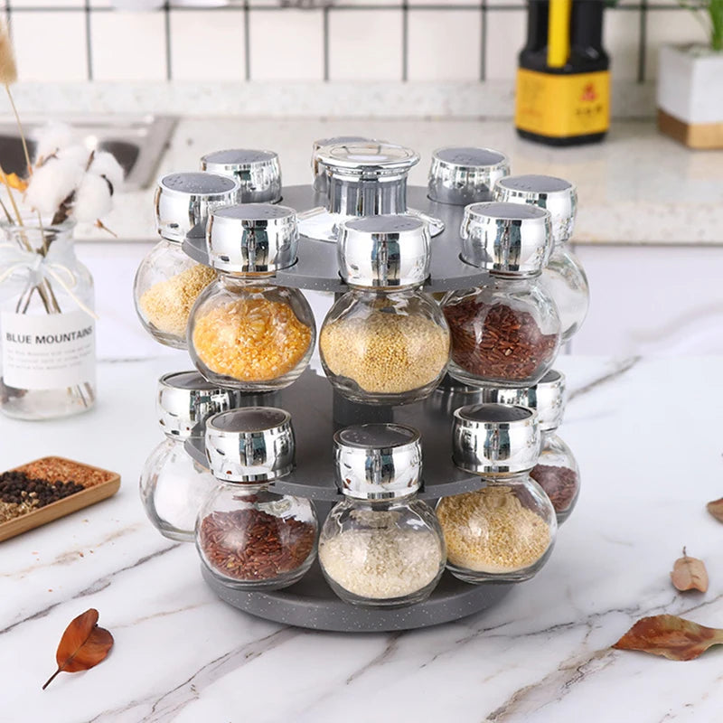 16 Jars Kitchen Spice Rack Custom Display Racks Kitchen Storage Spice Rack Revolving