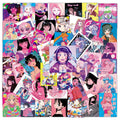 50Pcs Fresh Illustration Anime Girly Pink Girl Mixed  Waterproof Vinyl Hentai Sticker