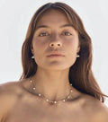 Minimalist 18K Gold Plated Charm Small Pearl Necklace Stainless Steel Interval Mini Pearls Necklace