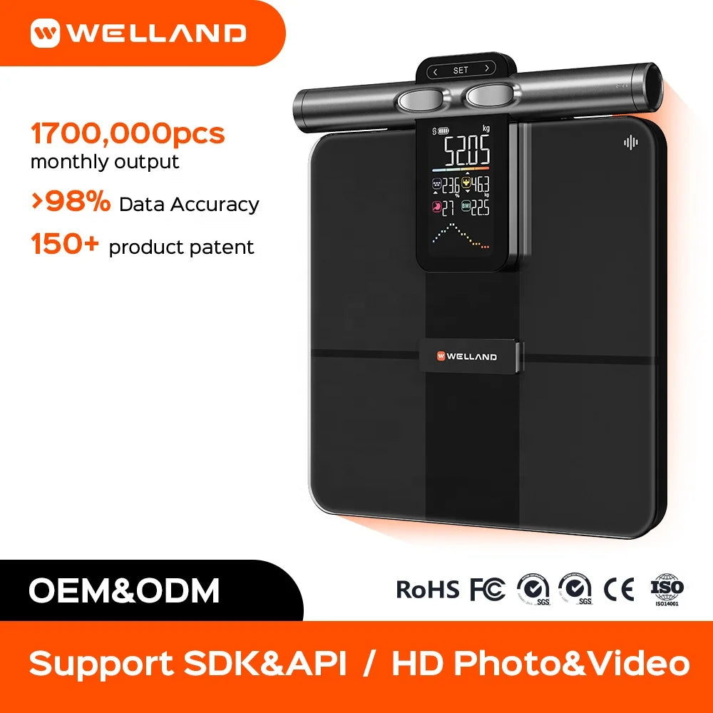 Welland Bathroom Household BMI Electronic Body Fat Analyzer Scales Electronic Smart Digit Weighing Fat Scale App