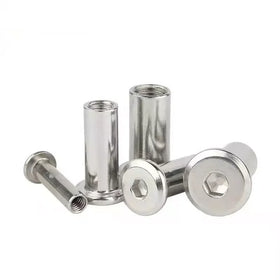 Flat Head Hex Socket Sleeve Barrel Nut Furniture Connector Binding Post Nuts