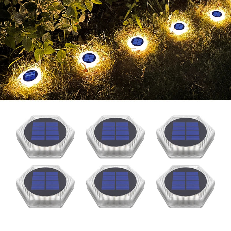 Wholesale Warm White 2/4/6 Pcs IP68 Waterproof Solar Powered LED Auto Night Activation Outdoor Landscape Patio Yard Dock Light