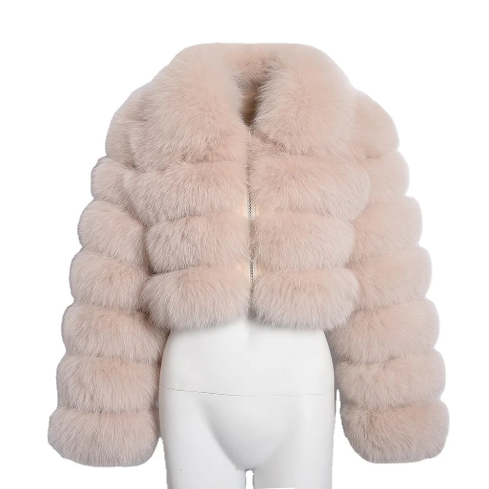 Liu Ming Women's Winter Overcoat Fashionable Plus Size Casual Jackets Long Sleeves Faux Fur Cotton Filling Wholesale Streetwear