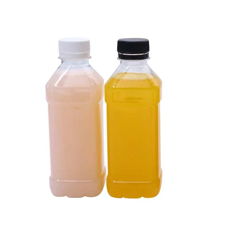 350ml Square Plastic Bottle PET Beverage Cold Drink Bottles with Cap