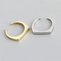SP Hot Selling Simple Gold Plain Ring Design Gold Plated Adjustable 925 Sterling Silver Plain Open Rings