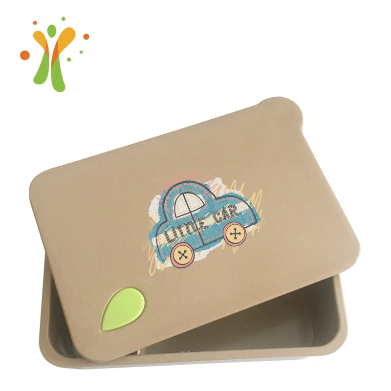 Hot Sale Take Out Container Food Box with Two Compartments Rice Husk Lunch Box
