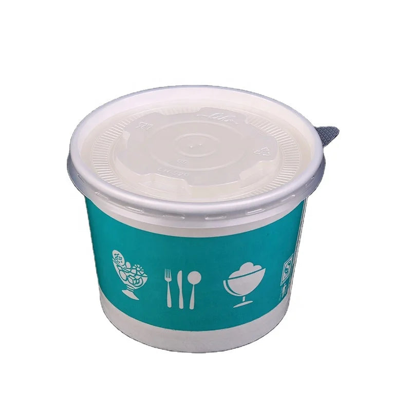Disposable Paper Bowl Ice Cream Paper Cup White Eco Friendly Food Grade Salad Bowl