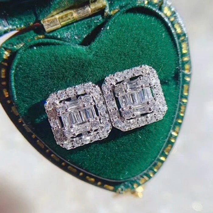 CAOSHI Hot Sale Top Quality Sparkling Clear CZ Unique Design Women Daily Wear Cheap Wholesale Hollow Stud Earrings