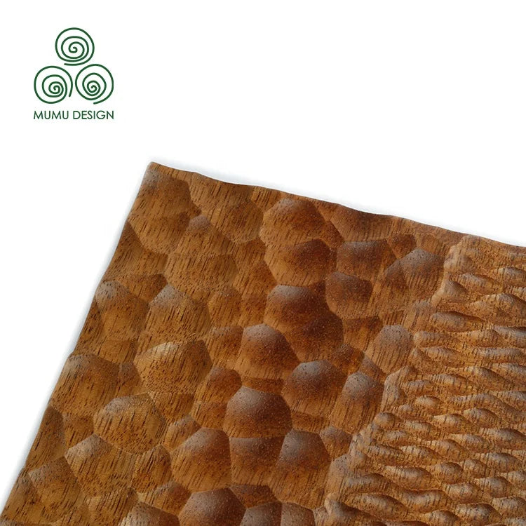 MUMU Oak Small Villa Style Customized 3D Interior Solid Timber Round Wall Tiles Board Panels