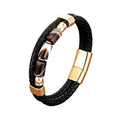 Alin Summer Explosion Unisex Multi-layer Braided Leather Wrap Bracelet Stainless Steel Silver/Gold/Black Zinc Plated Minimalist