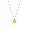Gold Jewelry Stainless Steel Coin Pendant Necklace Women Simple Abstract Engraved Female Portrait Necklace 18k Gold Plated