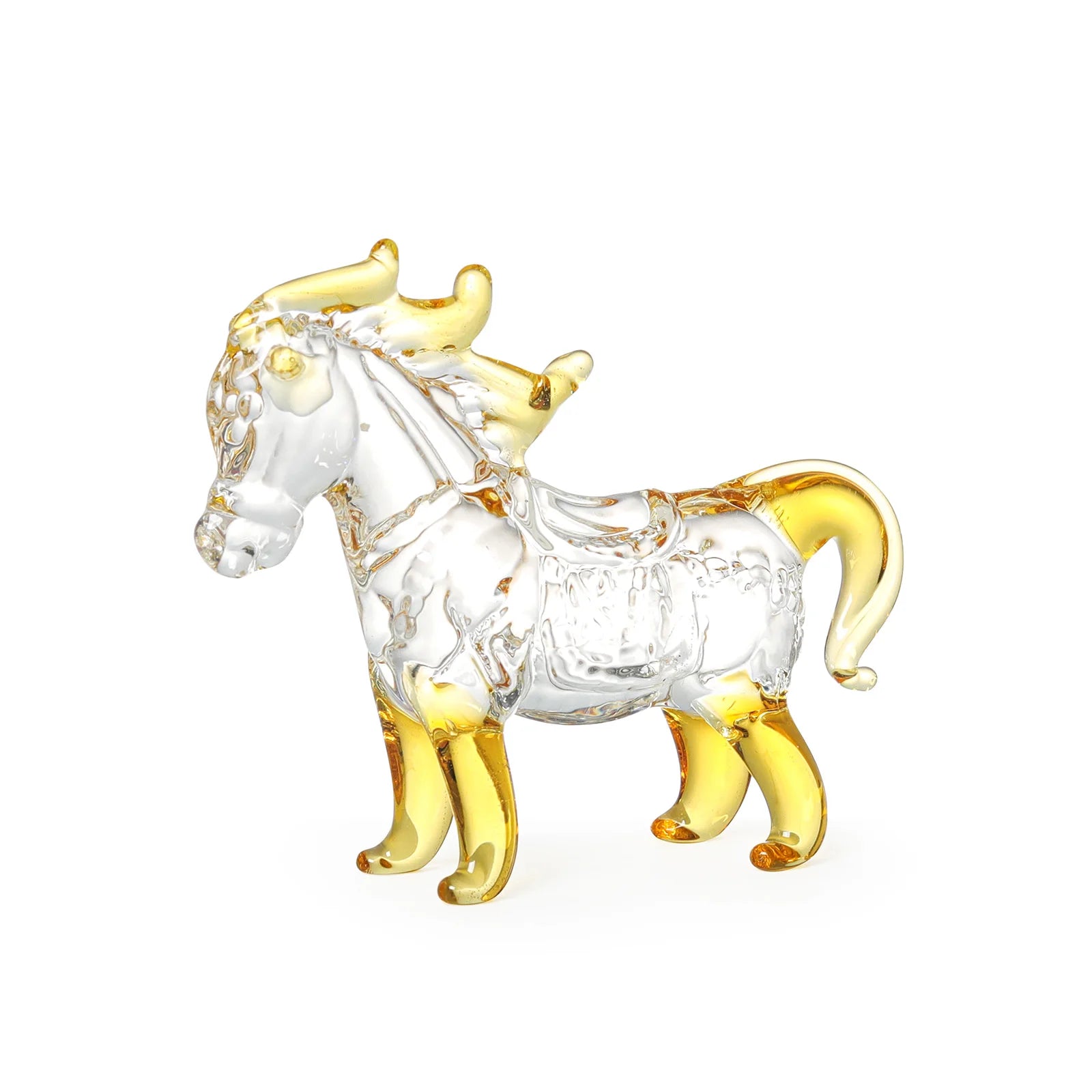 Handmade Mini Crystal Horse Zodiac Steed Figurine Table Ornaments Collectible Animal Home Decor Birthday Gifts