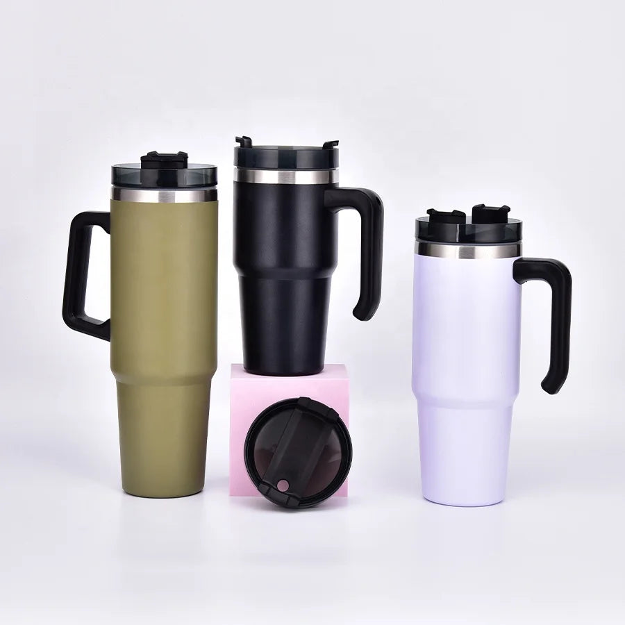 Double Wall Travel Mug Stainless Steel Regular Beer Tumbler Powder Coated Tumblers