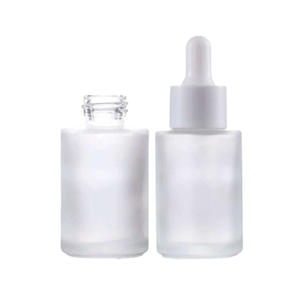 20ml-120ml/30ml Colored Caps Glass Dropper Bottles for Beard Hair Essential Oil Skin Care Serum Screen Printing Box Packing