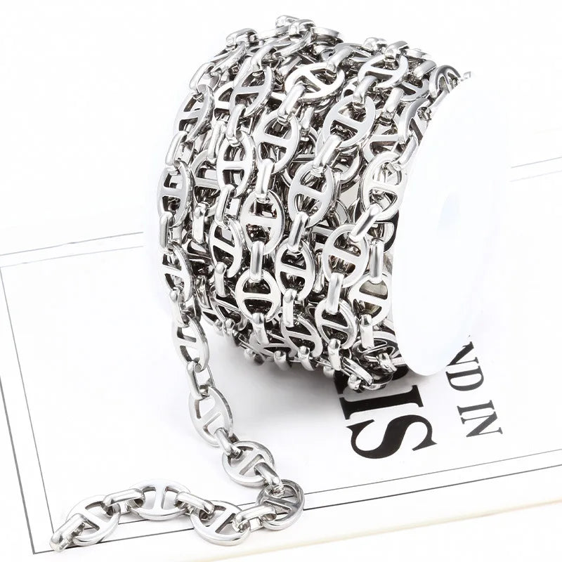 Selling by Meter Stainless Steel Metal Handmade Fine Chain Necklace Roll for Men Jewelry Bracelets Making