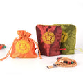 Chinese Style 14x12.5cm Suede Drawstring Pouch Brocade Jewelry Pouches for Women's Charm Gifts Holder Bag