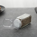 Cheap Plastic Shake Lid LFGB Certificated Customize logo 100ml Empty square Pocket Salt and Pepper Shaker with Glass Bottle