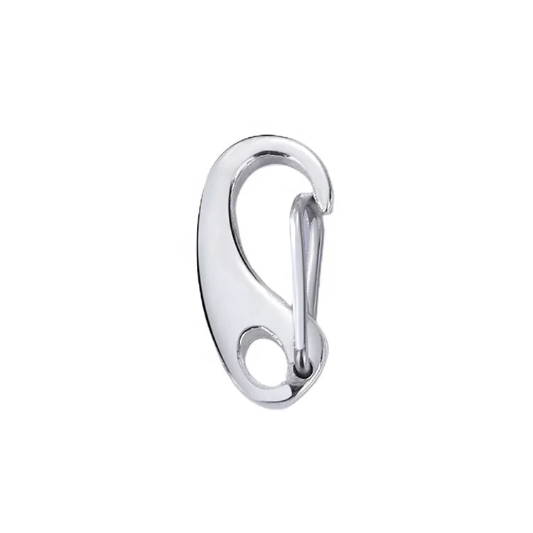 925 Sterling Silver Oval Egg Shaped Quick Link Carabiner Snap Hook Lobster Clasp Findings Lock for Jewelry