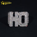 Hip Hop Rapper Custom Jewelry 925 Solid Silver VVS Moissanite Diamond Name Letter Ring Iced Out Hip Hop Men Ring