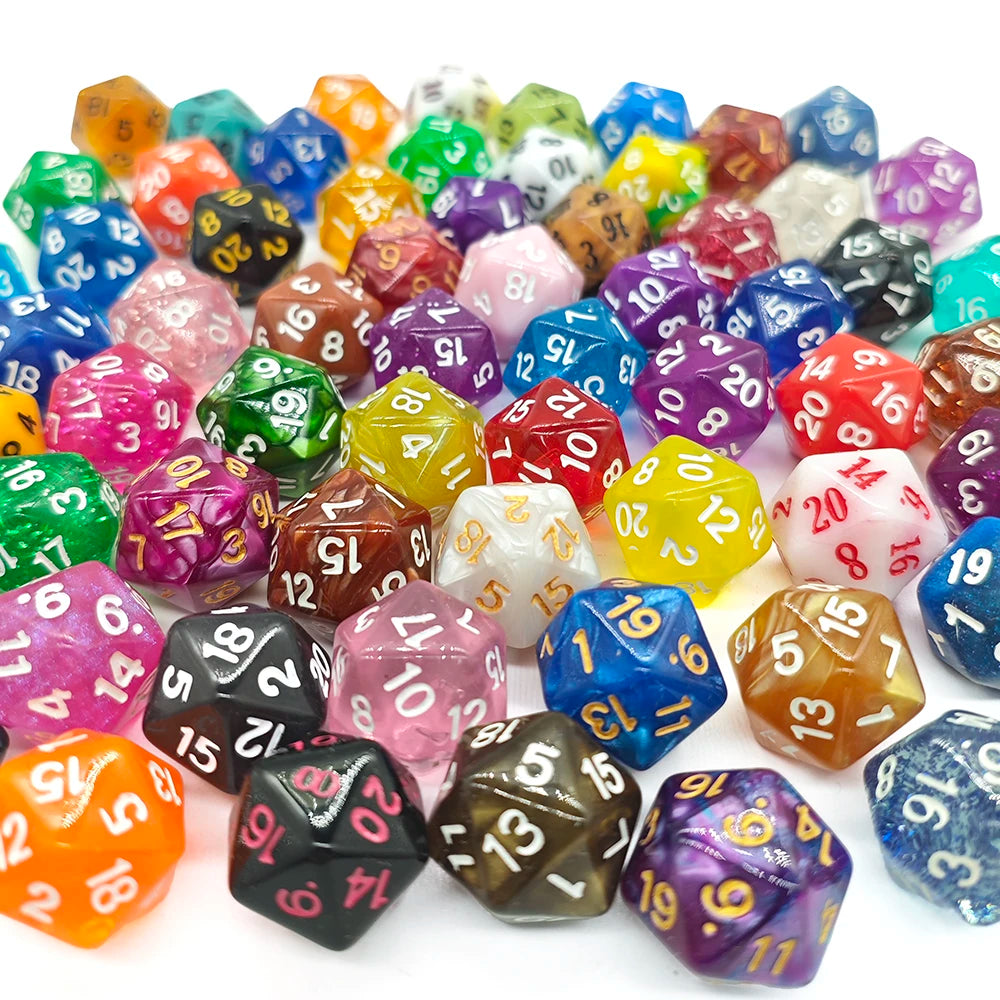 Hot Sale HS Custom D20 Polyhedral Plastic Acrylic DND Dice Set 20mm Sided DICE for Board & RPG Games Factory Direct