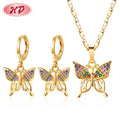 Biggest Sales on  Plated in 18k Gold butterfly 3pcs Jewelry Set AAA+cubic Zirconia Jewelry Combo Gift for Mother Women