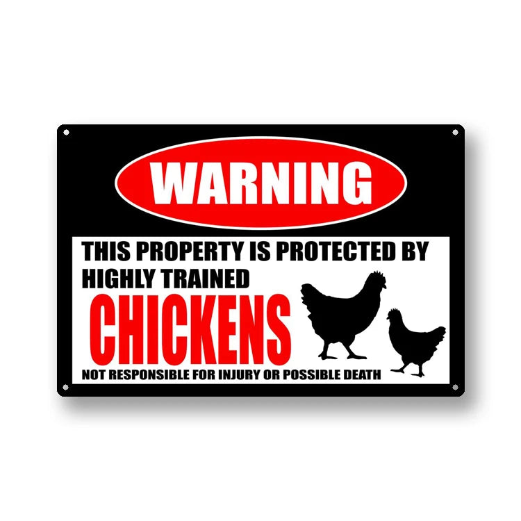 Wholesale Funny Warning Tin Sign  Protected by Highly Trained Animals Personalized Man Cave Sign  Customized Metal Warning Sign