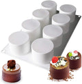 8 Cavity Round Tall Cylinder Silicone Molds 3D French Dessert Mold for Baking Mousse Cake and Brownie Cake Tools