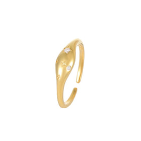 New Arrivals Silver 925 Rings Oval Snake Head Shape with Star Sun Zircon Ring for Girls Women