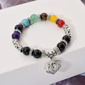 Handmade 10mm Beaded Bracelet for Women Reiki Healing Crystal Heart Pendant Charm Gemstone Bracelet for Anniversary Jewelry