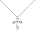 Dylam Dainty S925 Silver Rhodium Plated Non Tarnish Religious Catholic Christian Jesus 5A Cubic Zirconia Cross Pendant Necklace