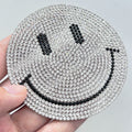 Glitter Smile Face Iron-on Patches for Garments for Bags and Shoes-Rhinestone Trim Applique