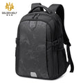 Golden Wolf Men's Laptop Backpack Korean Style Waterproof Polyester USB Smart Rucksack for School Travel