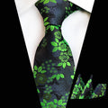 Wholesale Polyester Jacquard Men's Tie Floral Necktie With Pocket Square Set Custom Necktie Handkerchief for Wedding Business