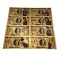 8 Types Japanese Anime Death-note Manga Card 24 k Gold Foil Plated Banknote