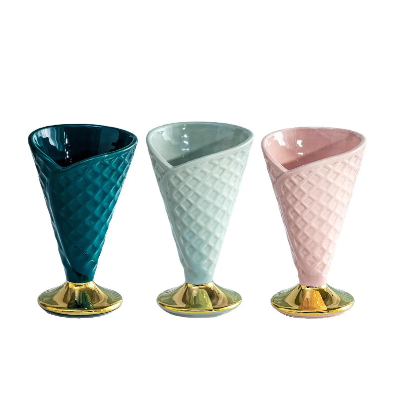 Creative Ins Ceramic Ice Cream Cup Tall Dessert Bowl
