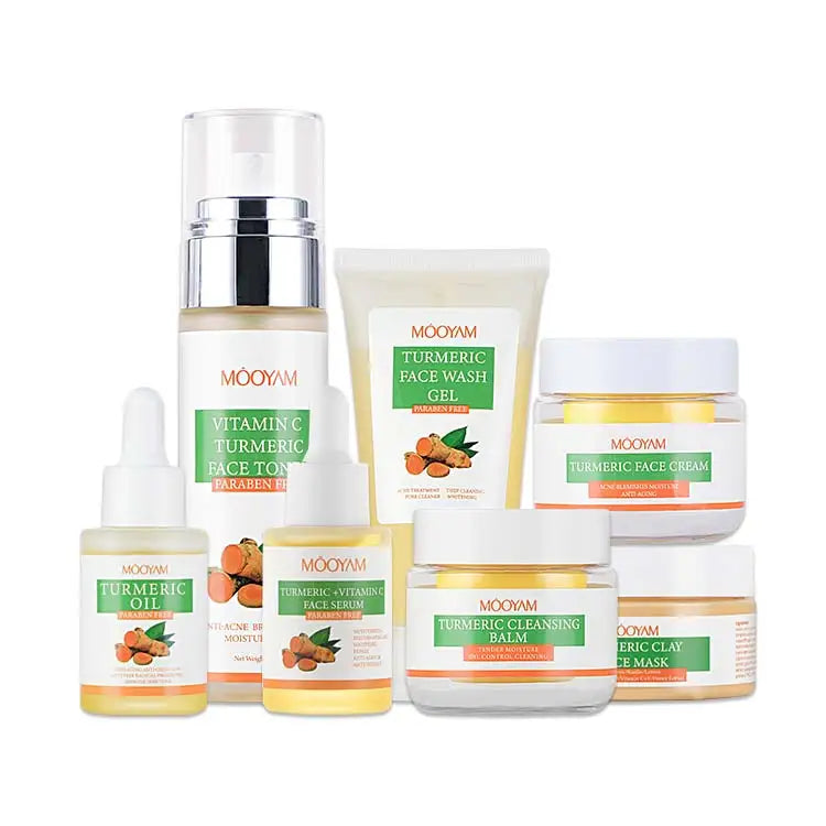 Oem Custom logo Private Label Organic Turmeric Sets Whitening Anti-aging Tumeric Skin Care Set