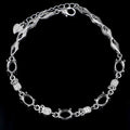 Sterling Silver 5*7mm Semi Mount Bracelet Empty Support Blank Claw Setting S925 Mountain Base Holder Without Stone for Inlay DIY