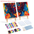2pcs Pre-Drawn Adult Canvas Painting Kit with Framed Paint and Sip Printed Still Life Subjects Stretched Canvas MegaBDM