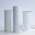 Watersy Double Wall Stainless Steel 304 Insulated 15oz 20 oz Tall Slim Straight White Skinny Tumblers Cups for Sublimation