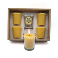 GB46-51F Wholesale Decorative Beeswax Refilled Votive Bee Wax Scented Glass Candle Gift Set