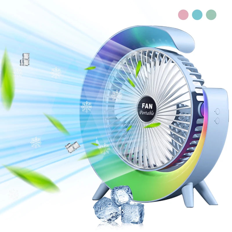 Logo Customization Adjustable Wind Direction Small Cool Fan charging with type c Portable Mini Air Conditioner for Room