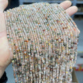 JD 3mm Natural Mixed Rutilated Quartz Beads Round Loose Spacer Colorful Hair Crystal Stone Beads for Jewelry Making
