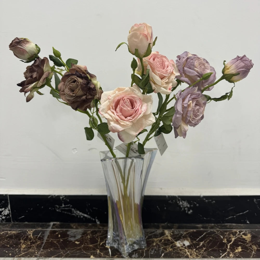 M414 Wedding Floral Arrangement Fleur Artificielle Flower Decoration Silk Oil Painting Artificial Flowers Artificial Rose Flower